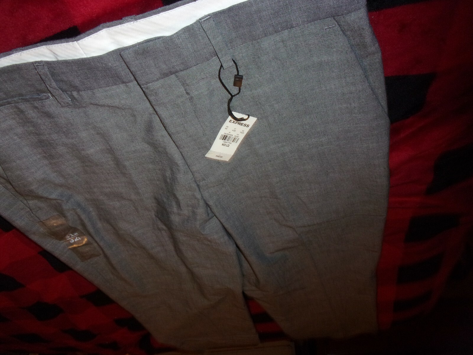 Men's Express Classic Fit Stretch Dress Pants 38W X 32L Gray NWT (B100