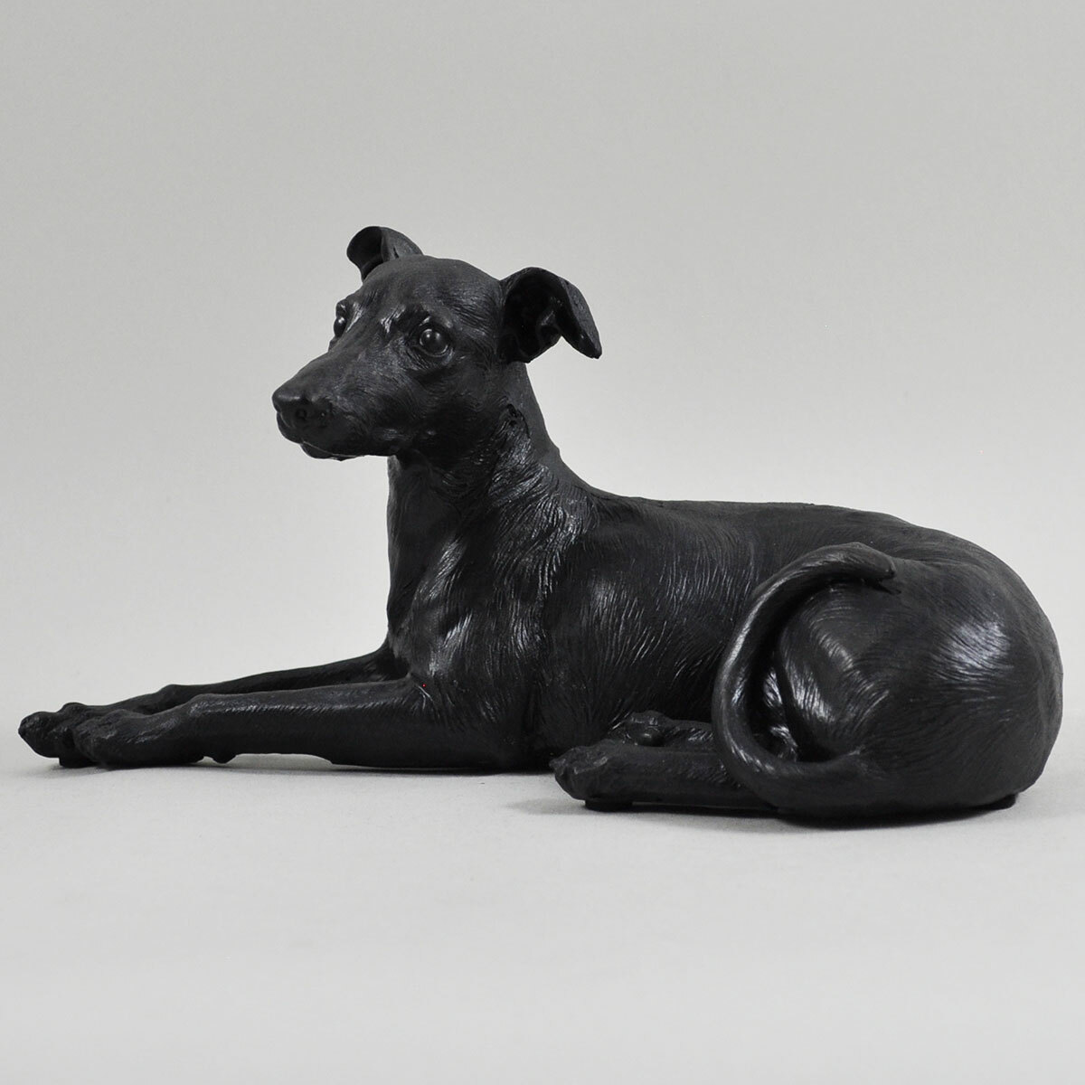 Lying Greyhound Dog Painted Bronze Resin Sculpture - Pet Gifts Home Decor 39411