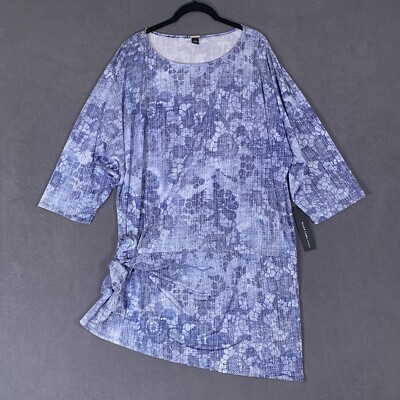 Chico's Top Womens 3X Side Tie Drop Shoulder AOP Snake Skin Assymetrical Animal