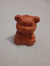 Rubber Eraser Orange Bear Cub Pencil Topper
