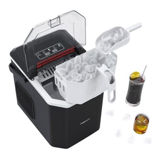 Ice Makers Countertop, Ice Machine with Carry Bullet Ice - 26.5Lbs/24H 1 Black