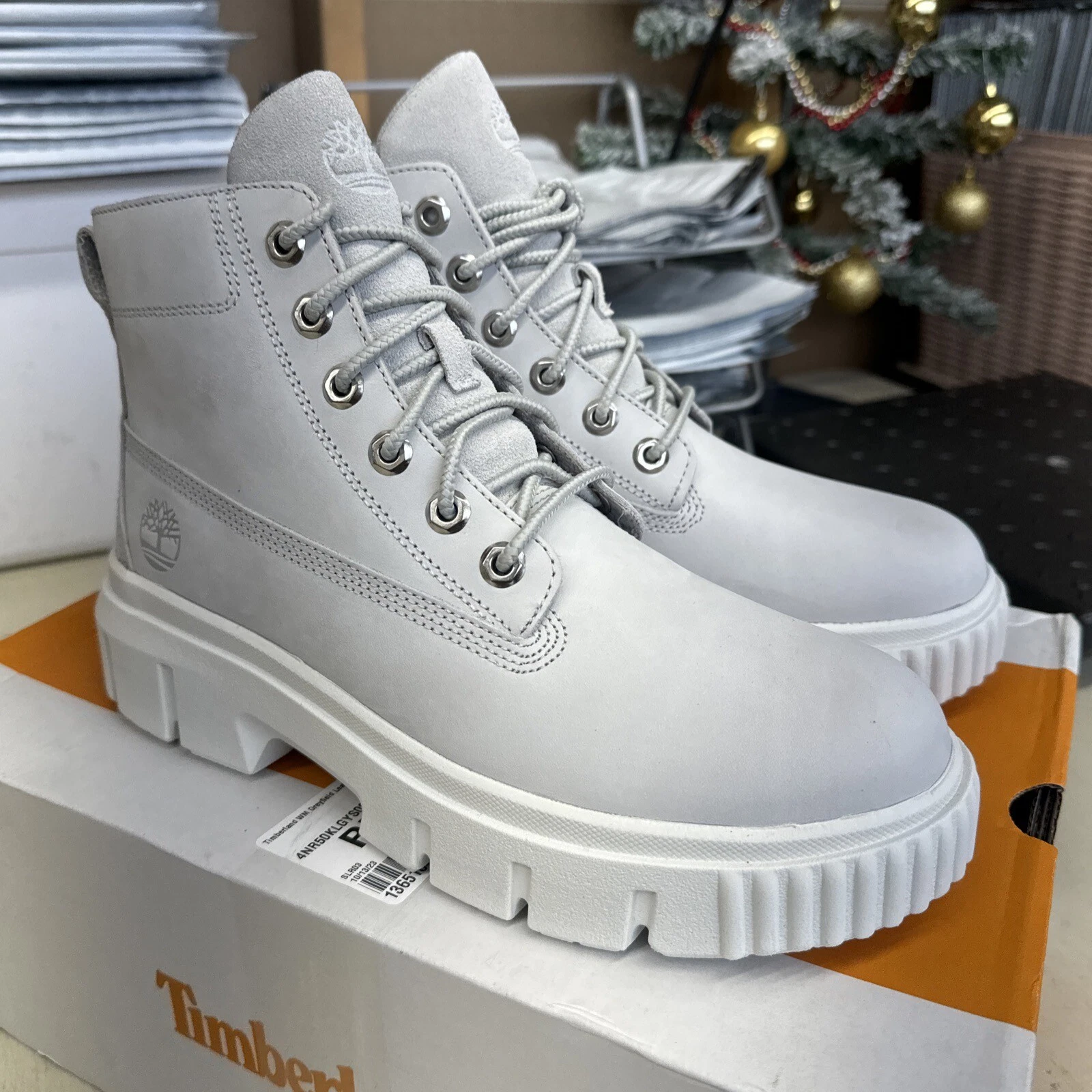 Stivali Timberland donna Greyfield in pelle TB 0A5RPR 032 grigio chiaro nabuk taglia 9
