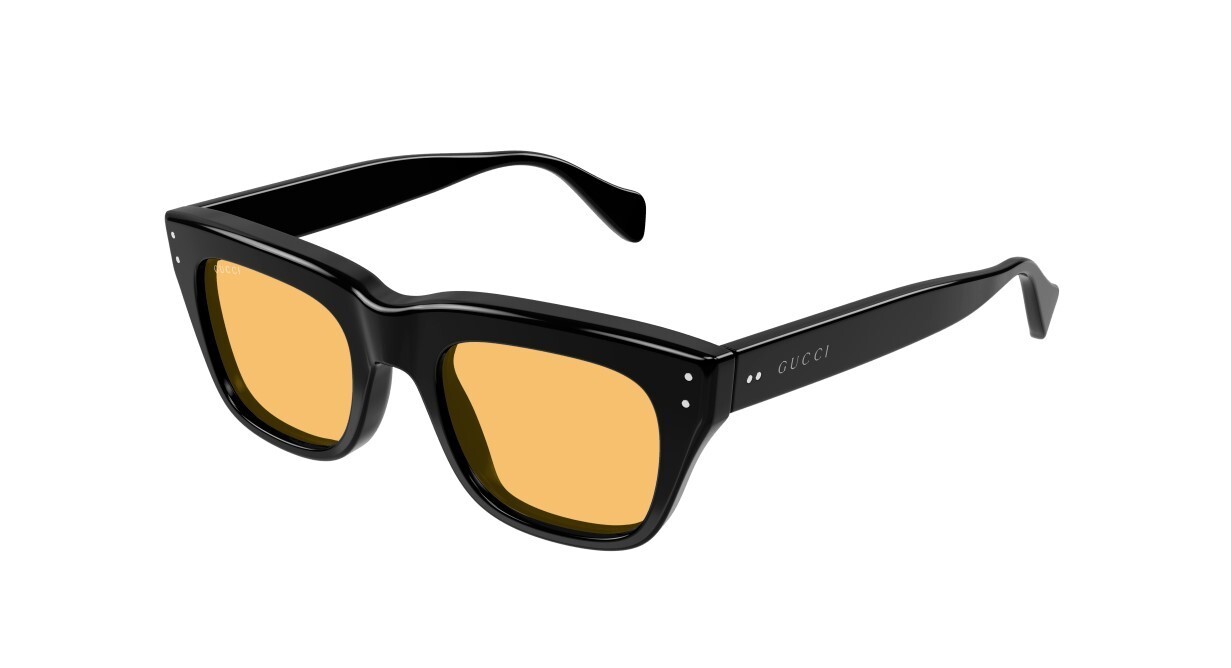 Gucci GG1365S 002 Black/Yellow Square Men's Sunglasses eBay