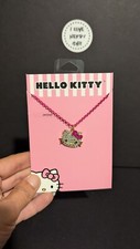 Hello Kitty Pink Necklace With Rhinestone Charm