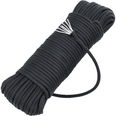 Craft County Black 550 Paracord, Multiple Size Hanks and Spools, Made in the USA