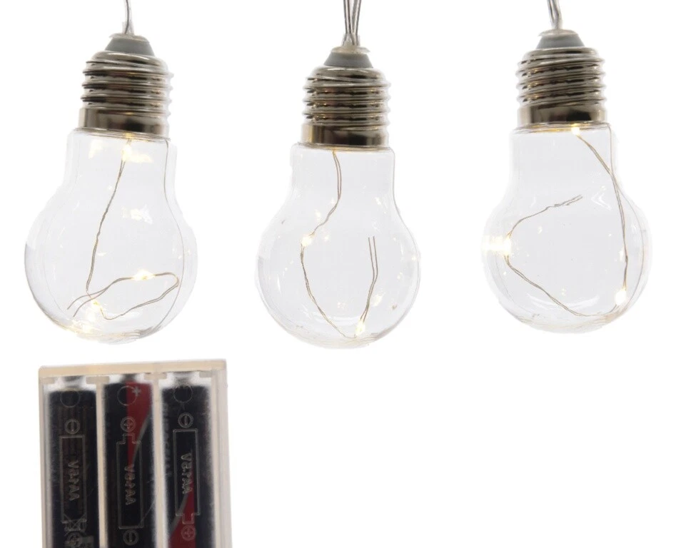 Lumino Indoor LED Battery Decoration String Light 8 Plastic Bulbs Warm White