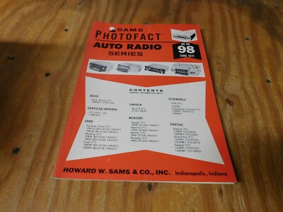 Sams Photofact Auto Radio Series Service Repair Manual Guide Schematic # 98