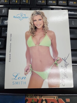 2003 Benchwarmer Autograph Lori Smith Jumbo 5x4 Signed Box Topper 42/100 
