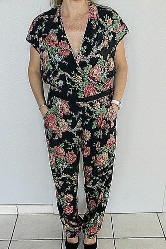Ensemble Pantalon + Haut Fleuri En Viscose Stretch HIGH USE - Taille 38 - Neuf Avec étiquettes