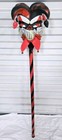 Crazed Jester Cane Evil Psycho Grinning Clown Juggalo Red And Black Mardi Gras