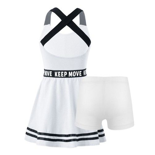Kids Girls Sports Suit 2Pcs Tracksuit Golf A-line Dress With Shorts Set Gym - Picture 24 of 65