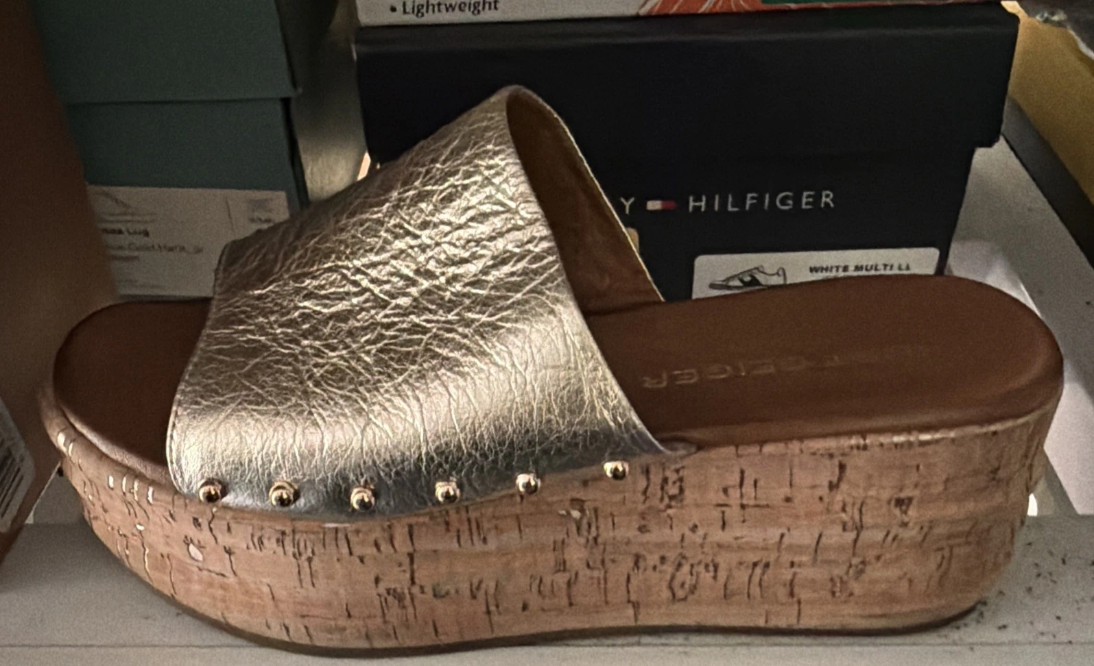 Kurt Geiger Women’s Platform Open Toe Sandals Cork Gold Metallic Size 6 M US