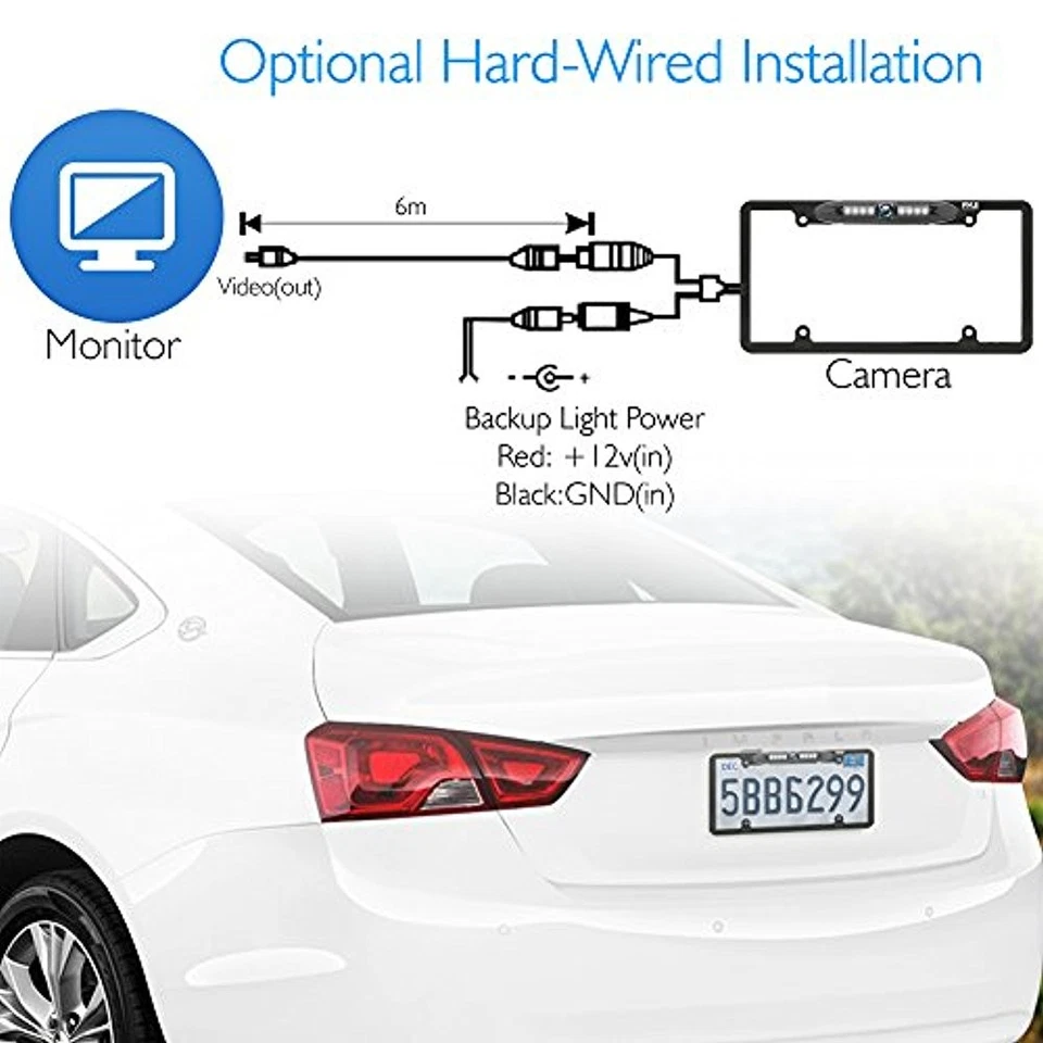Pyle PLCM29MS Waterproof IP-67 License Plate Rear View Backup Camera - Image 2 of 4