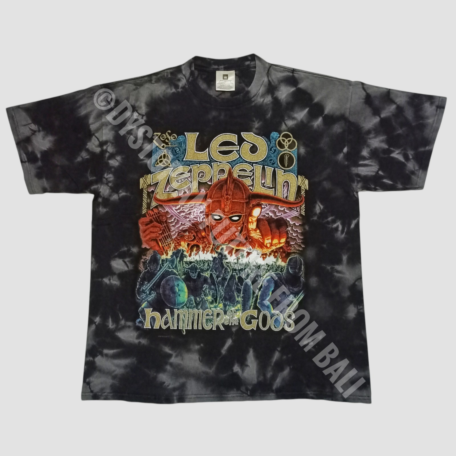 Vintage 1999 led zeppelin - hammer of the gods tie dye winterland band t-shirt
