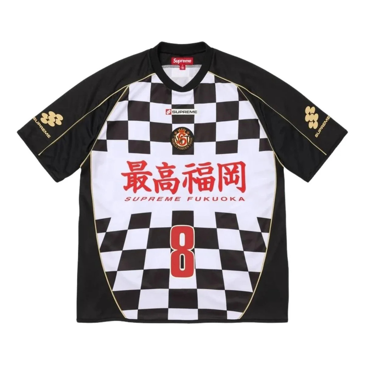 Supreme Checkerboard Soccer Jersey Black XL SS26