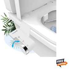 Bidet Attachment for Toilet, Non-Electric Bidet Ultra-Slim Dual Nozzle Femini...