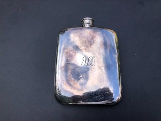 Vintage silver plated 6oz hunting hip flask