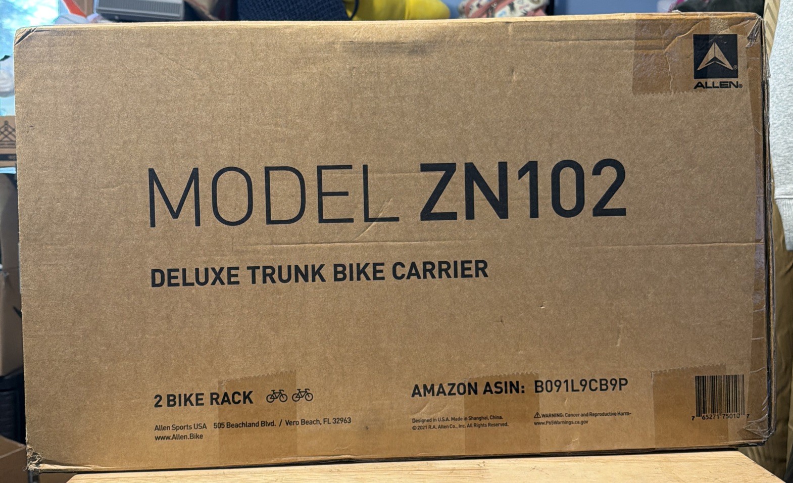 Allen Sports Deluxe 2-Bike Trunk Mount Rack Model ZN102 Blac