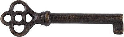 Antique Brass Hollow Barrel Skeleton Key for Cabinet Doors, Dresser Drawers,