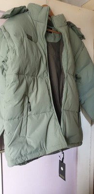 Fila Daunenjacke L/XL Leichter Grünton NEU UNISEX Abnehmbare Kaputze U. Ärmel