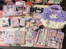 Sanrio Kuromi Purple Stationery Set - Plush Bag, Pens, Notebooks & Stickers