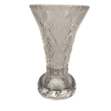 Vintage Royal Doulton Crystal Cut Glass Trumpet Vase 15cm Tall Made in England