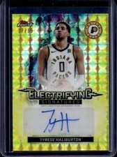 2025-26 Finest Tyrese Haliburton Electrifying Yellow Geometric Auto #/35