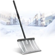 Snow Shovel for Driveway, Heavy Duty Aluminum Snow Removal Shovel - 67" Long ...