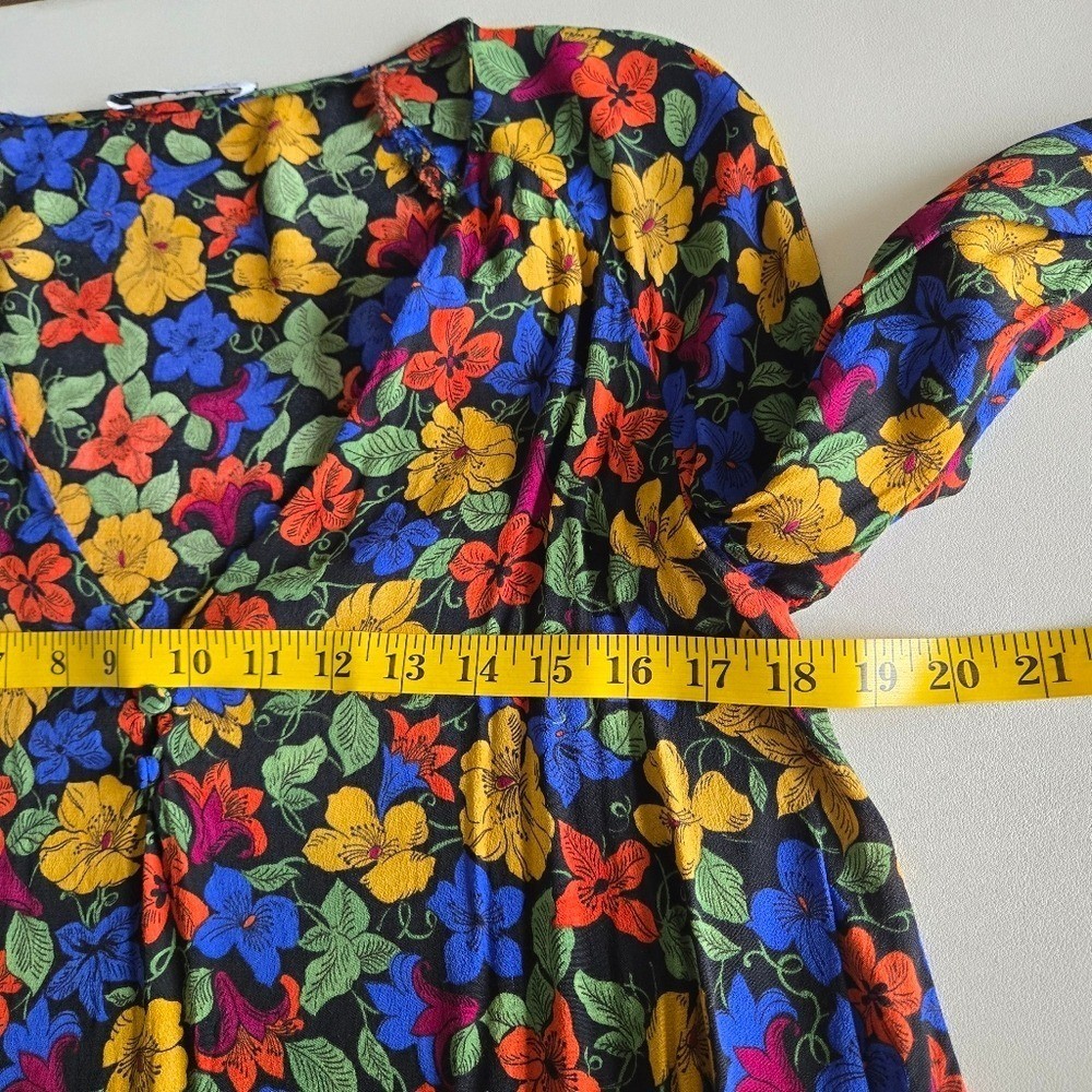 Mango Floral Blouse Top Sz S 90s Inspired Boho Romantic Relaxed Business Casual image 10