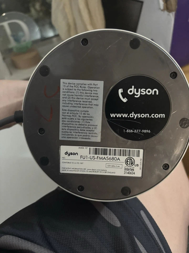 Dyson Tischventilator AM06 Air Multiplier weiß Schreibtisch Tischventilator - ohne Fernbedienung - Bild 4 von 4