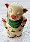 VINTAGE SHAWNEE POTTERY SMILEY PIG~Shamrock 1940s Cookie Jar  11.25”  - MINT