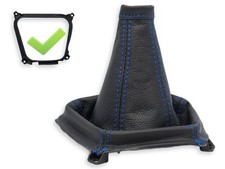 SCHALTMANSCHETTE FUR HYUNDAI TUCSON 2004-2009 6-gang LEDER NAHT BLAU RAHMEN