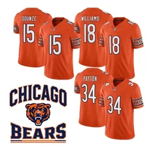 Men's Bears Orange Limited Player Jersey All Stitched Jersey