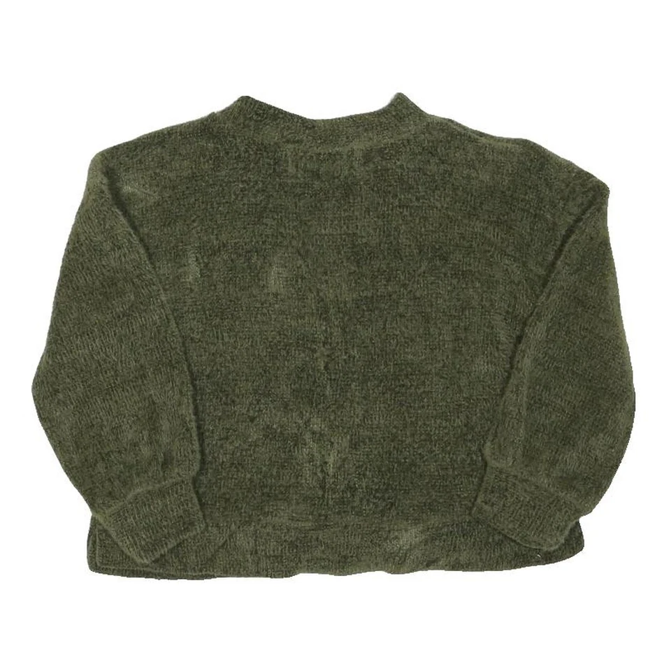 OLD NAVY Fille Vert Uni Pull Basic Maille Col Rond 6Y Confort Doux - Photo 3/4