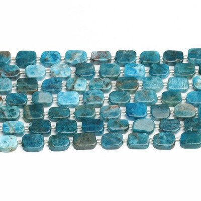Yochus 12-16pcs Apatite Beads,8x12mm Natural Stone Rectangle 8x12mm, blue 