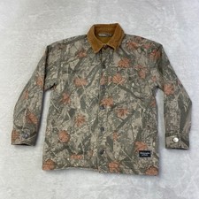Abercrombie Kids Camo Fleece Lined Corduroy Collar Jacket Boys Girls Size 7 8