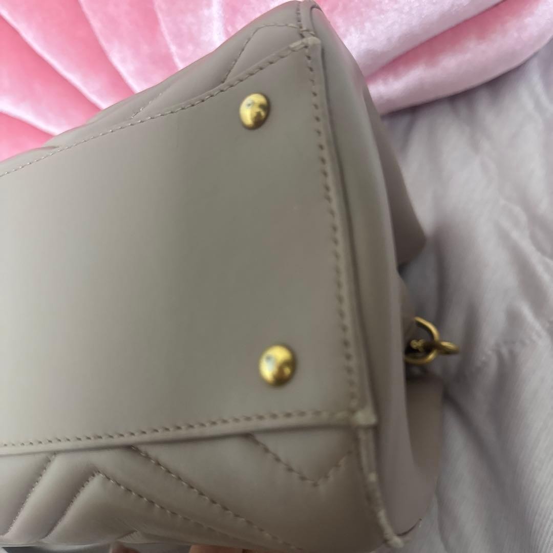 GUCCI Marmont GG Shoulder Hand Bag Magnetic Leather Beige Pink Gold Hardware thumbnail 4