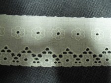 Leinen Wäschespitze eins. natur ca. 7cm breit pro 0,50m Restposten Abverkauf!!!