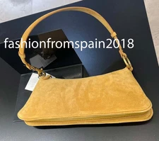 ZARA NEW WOMAN LEATHER SHOULDER BAG MUSTARD YELLOW   6621/610/256