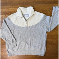 Aerie Women's Gray Fleece 1/4 Zip Oversized Sweatshirt XS