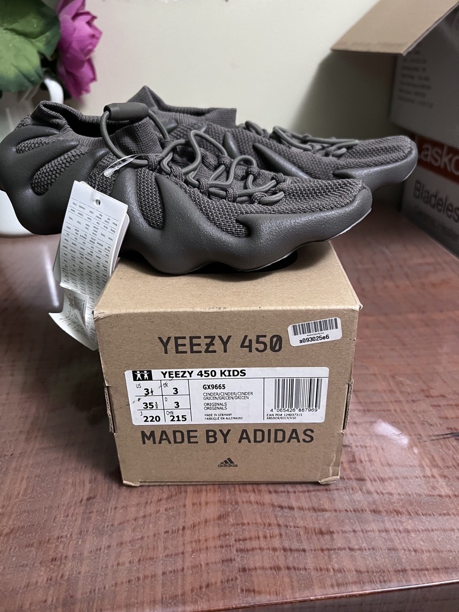 Size adidas Yeezy 450 Kids Cinder Black GX9665 100