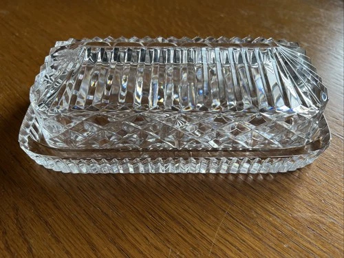 Vintage Waterford Crystal  1/4 LB Stick Covered Butter Dish Beautiful Mint