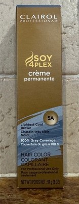 Clairol Prof Soy 4 Plex Crème Permanente hair color 5A Lightest Cool Brown