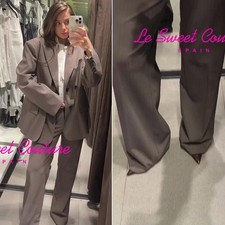 ZARA WOMAN NWT FW25/26 BROWN/ECRU PINSTRIPE PANTS ALL SIZES 4772/401/087