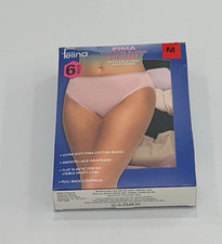 Felina Women's 6-Pack Pima Cotton Hi-Cut with Lace Trim Panties, Multicolor, M