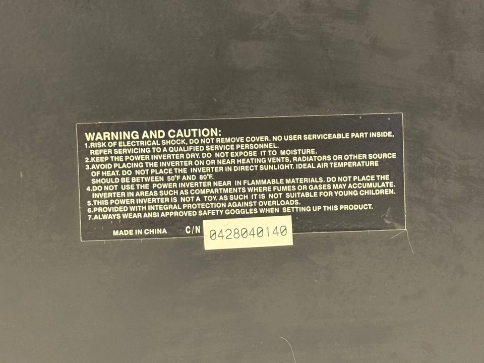 Wagan Tech AC Interverter 700W Continuous Use/1800W Peak Surge Power No. 20162 - Image 3 of 4