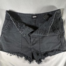 Hudson Mika HR Military Short Raw Hem Black Denim Shorts Size 6