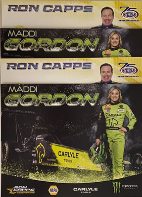 NEW 2026 2 MADDI GORDON AND 2 RON CAPPS NHRA T/F F/C  MONSTER ENERGY HANDOUTS