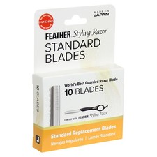 Feather Styling Razor Standard Blades - Hair Cutting Replacement Pack 10 Ct