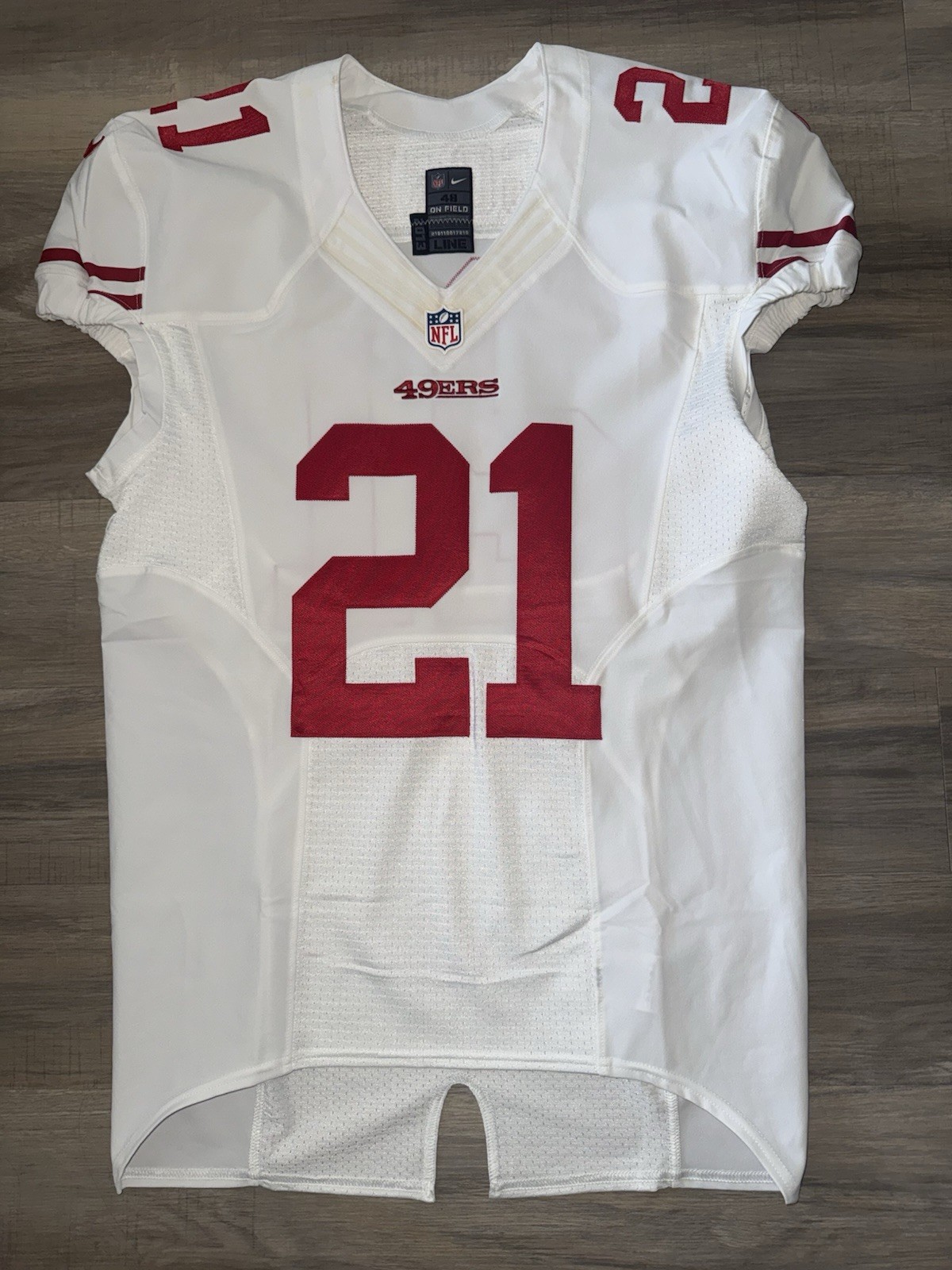 2013 NFL San Francisco 49ers Nike Elite Frank Gore Game Issued White Jersey 48